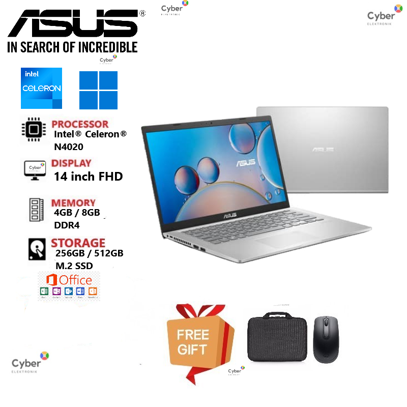 Laptop ASUS Vivobook A416MAO 14inch Celeron N4020 RAM 8GB 512GB SSD