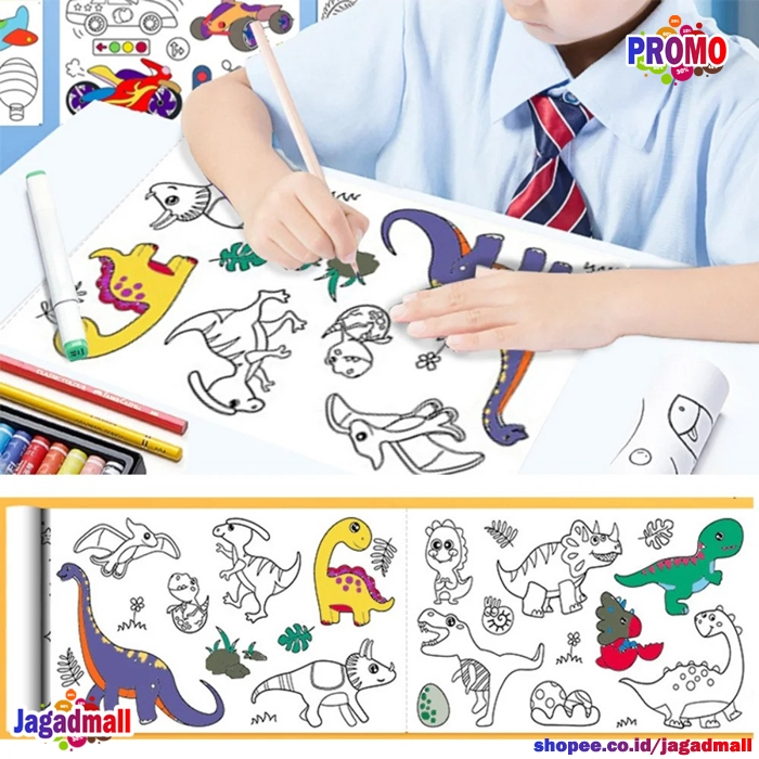 

Gulungan Gambar Kertas Mewarnai Anak-Anak Tempel Dinding Scroll Drawing Roll Children Coloring Paper