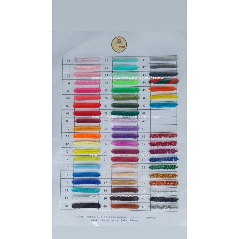 LILOMILO Kawat Bulu PREMIUM TEBAL Polos Non Glitter GROSIR 100pcs 30cm/kawat bulu mercy warna warni/