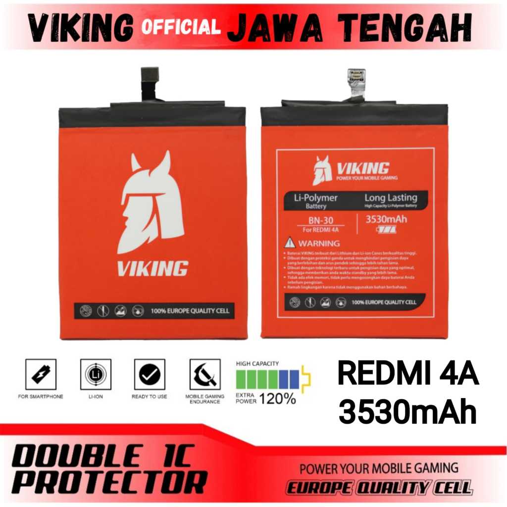 VIKING Baterai Xiaomi Redmi 4A (BN30) Double Power