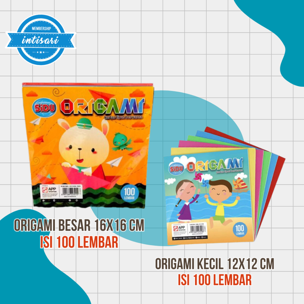

Kertas ORIGAMI - 16X16 cm ( BESAR ) & 12X12 cm ( KECIL ) - ( PACK )