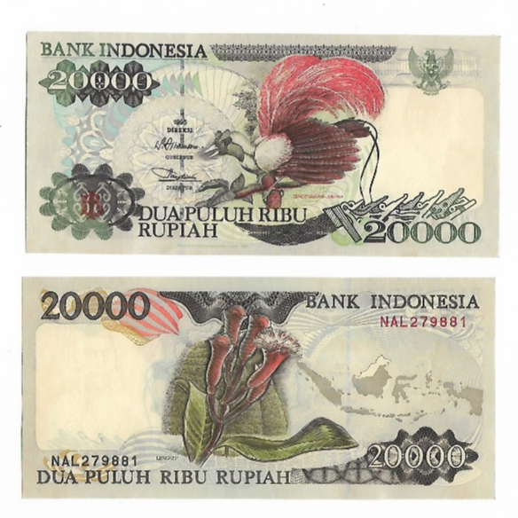 Uang kuno Indonesia 20000 Rupiah Emisi 1995 AU-UNC