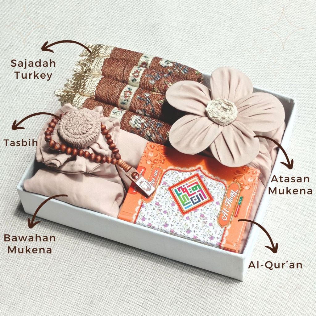 Seserahan Muslimah Seperangkat Alat Sholat Set Lengkap Mukena Sajadah Tasbih