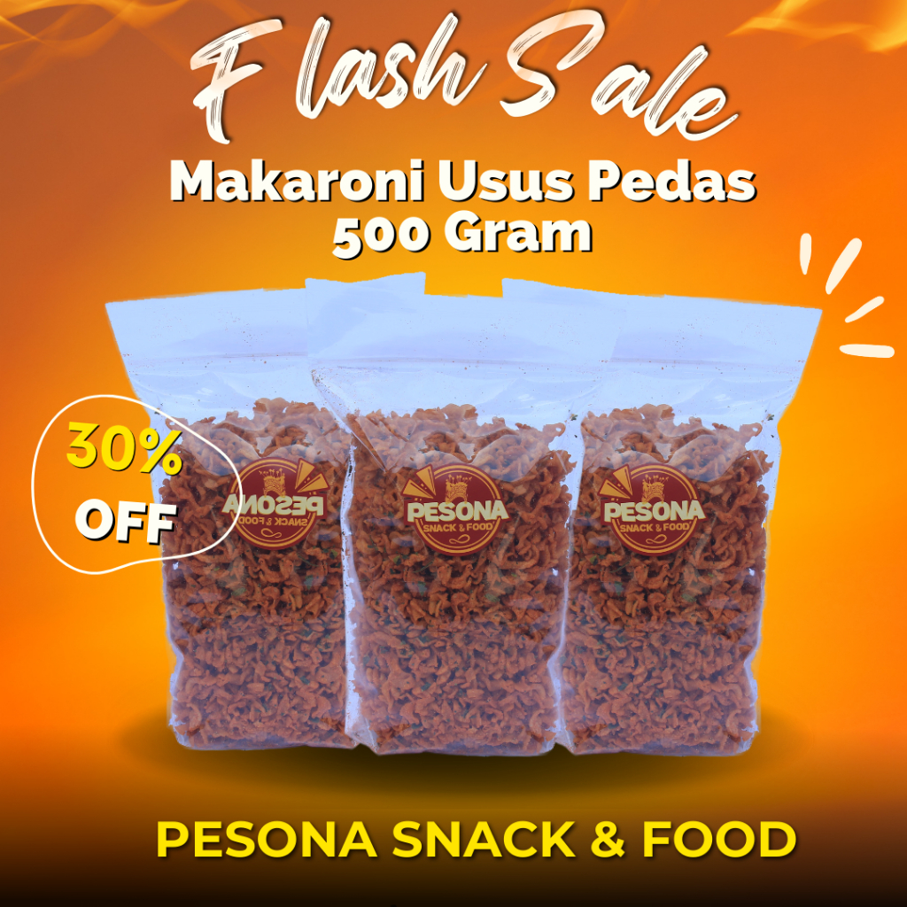 

[FLASH SALE] Makaroni Spiral Usus Pedas By Pesona Snack - 500 Gram