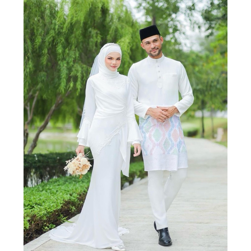gaun pengantin muslimah malayisa melayu gaun akad wedding dress