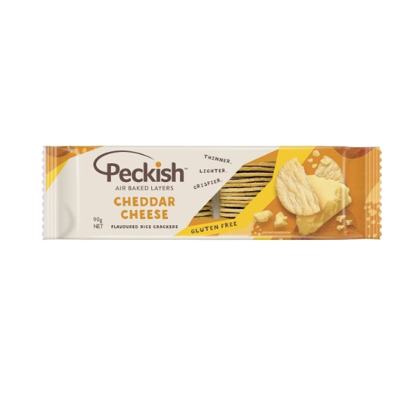 

Peckish Flavoured Rice Crackers Cheddar Cheese 90g Australia