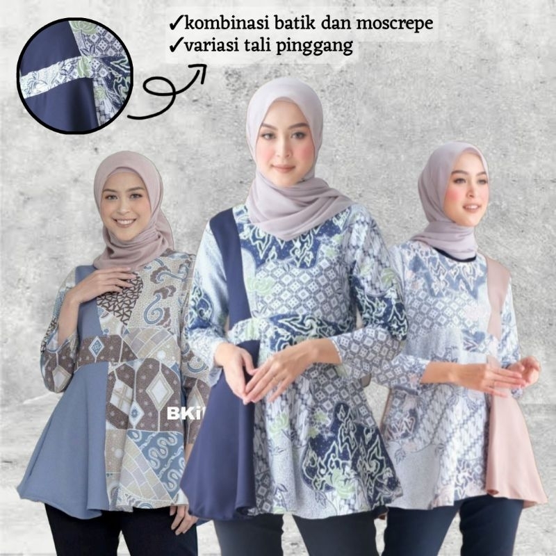 BAJU BATIK WANITA MODERN MONALISA GENES M,L,XL asli PEKALONGAN || jumputan