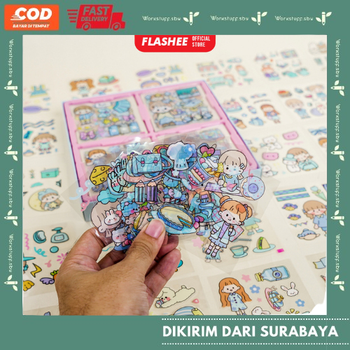 

100 Lembar Stiker Momo Stiker Motif Kemasan Box Isi 100 pcs Sticker Tumbler Lucu Aesthetic