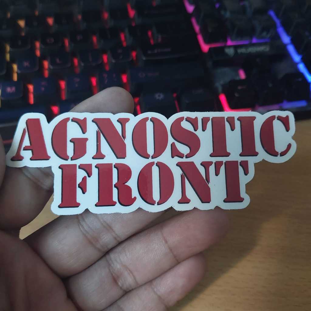 

STIKER BAND HARDCORE - AGNOSTIC FRONT - VINYL ANTI AIR Stiker Helm / Laptop / aksesories