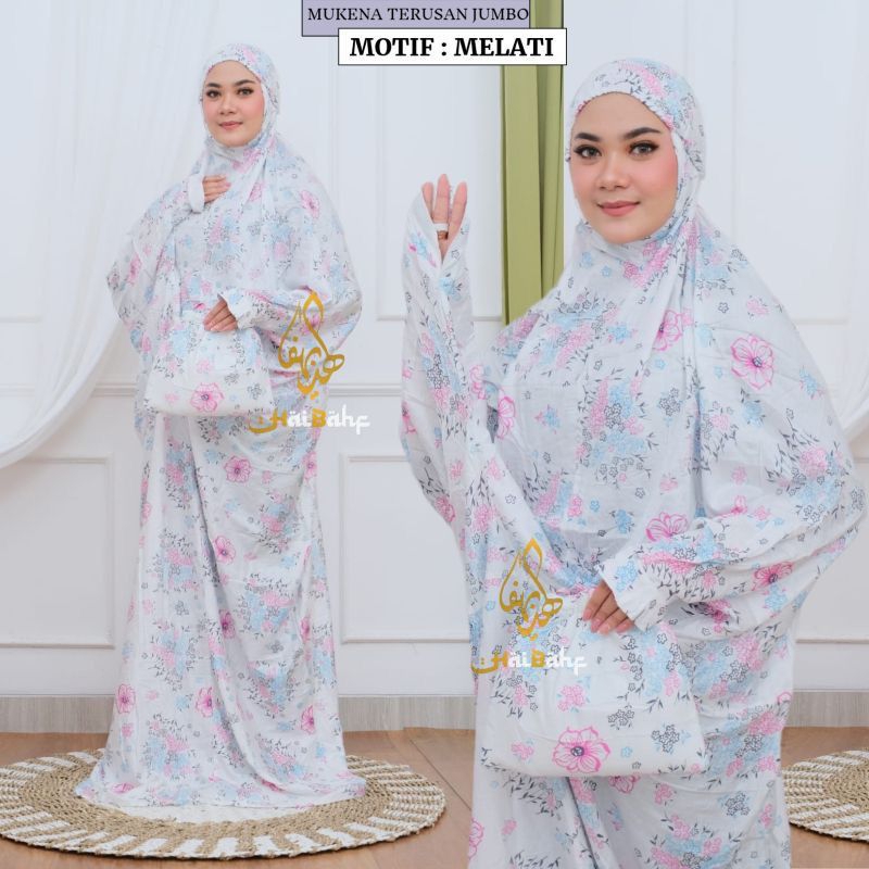 mukena terusan Jumbo motif bahan rayon termurah.. mukena travel murah. bisa COD