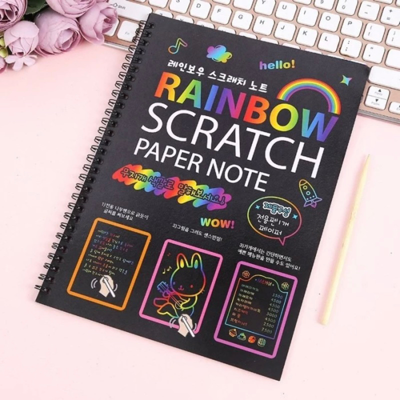 

Jumbo Buku Gambar Gores Magic Scratch Notebook Scratch Note Book Buku Art Craft Kerajinan Tangan