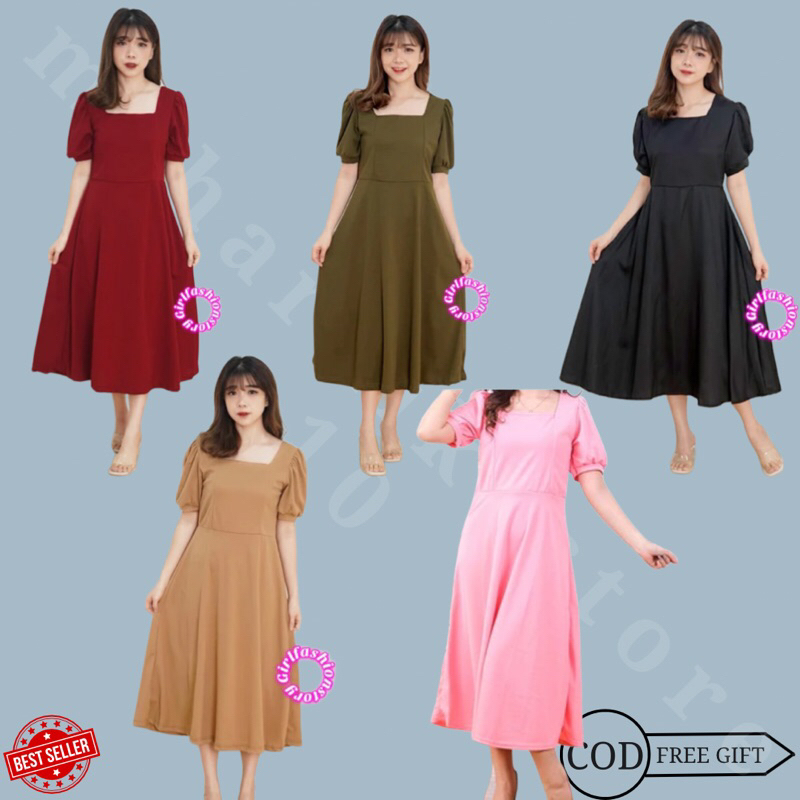 dress polos wanita dres hitam korean style