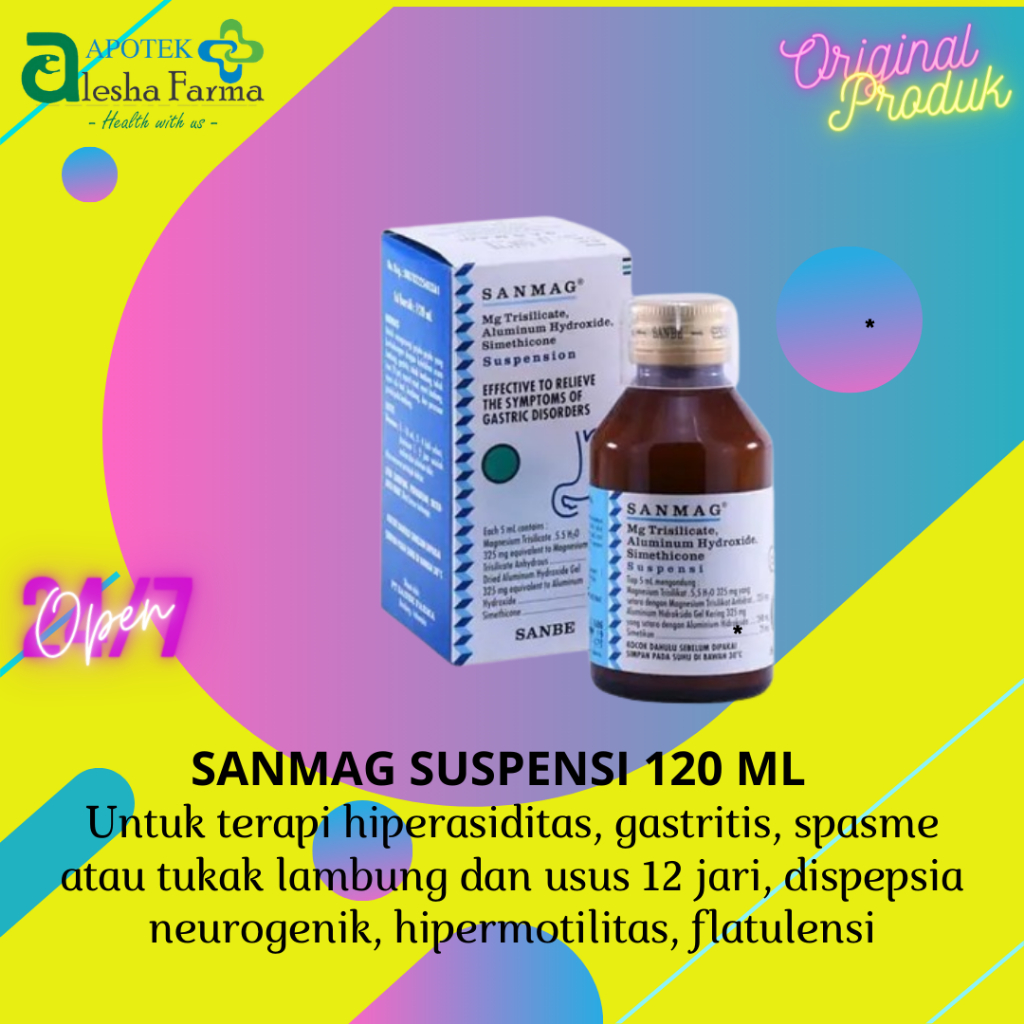 ❤Alesha❤ Sanmag Suspensi 120 ml | Sanmag Sirup | Obat Maag