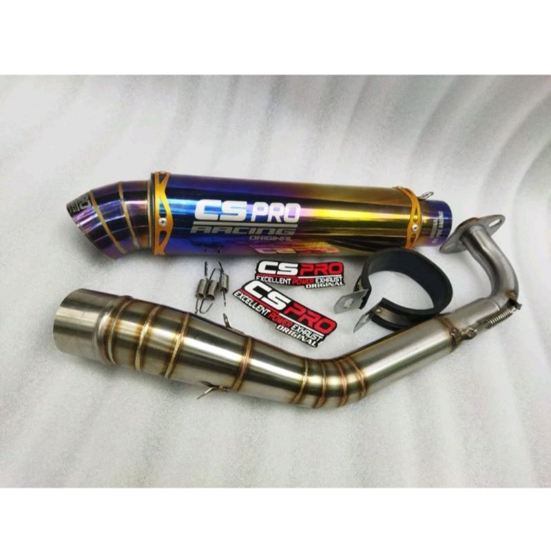 (Suara Bass Bulat) Knalpot Cs Pro Racing Aerox lama/new Nmax lama/new Beat lama/new Mio j Vario 125/