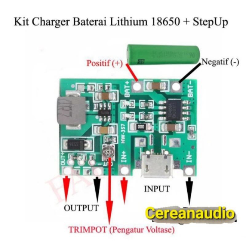 J5019 Modul 2in1 Charger Baterai Lion 18650 TP4056 + Step up Regulator Adjustable Boost