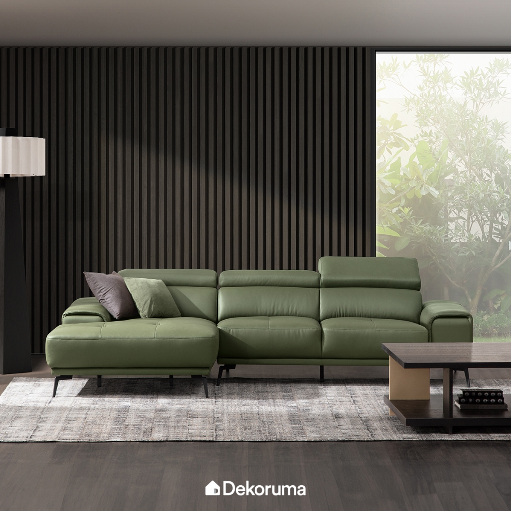Dekoruma Tenzo LENNOX Sofa L Kanan - Hijau / Sofa Tamu L Minimalis