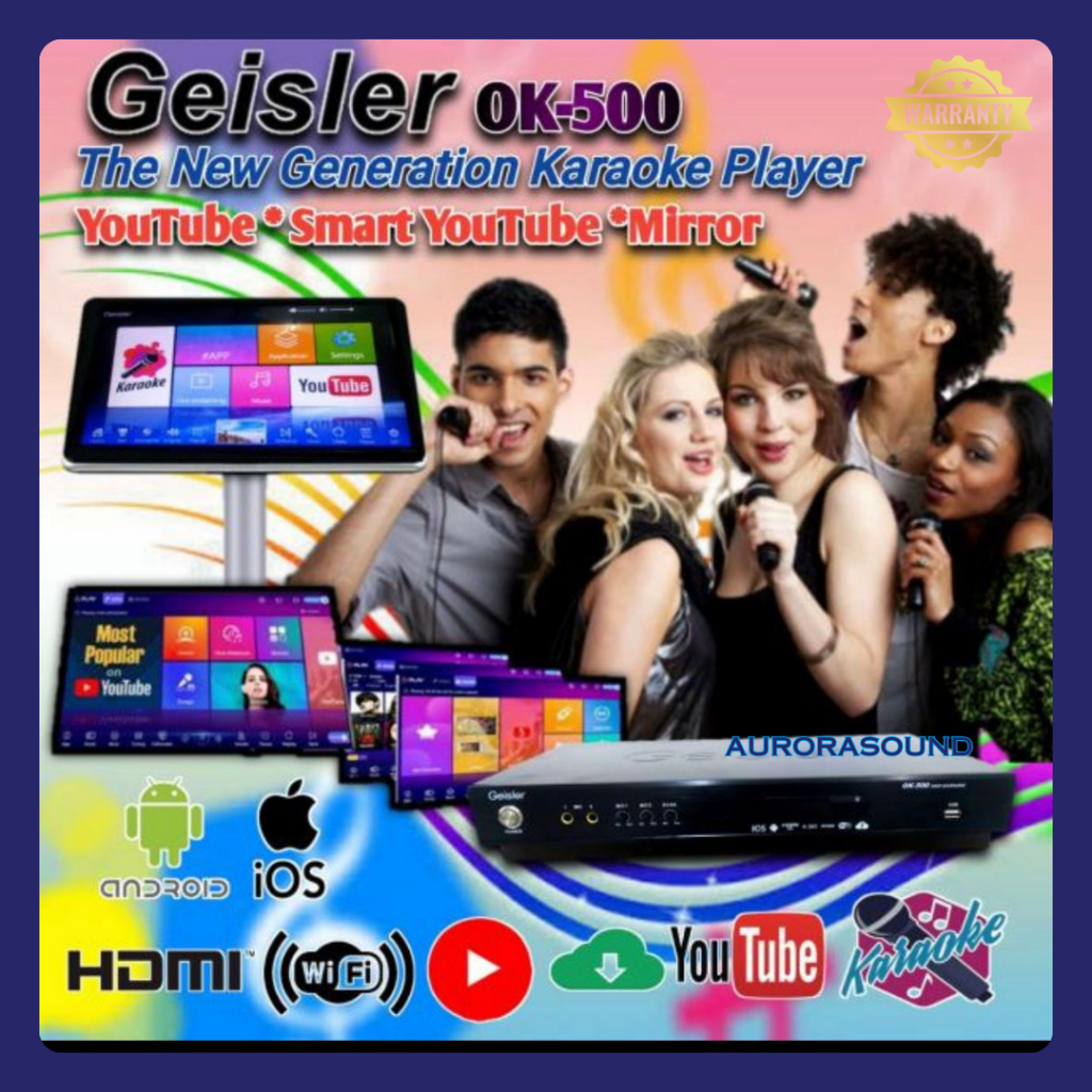 KARAOKE PLAYER GEISLER OK-500 SMART YOUTUBE ORIGINAL OK 500 GARANSI RESMI