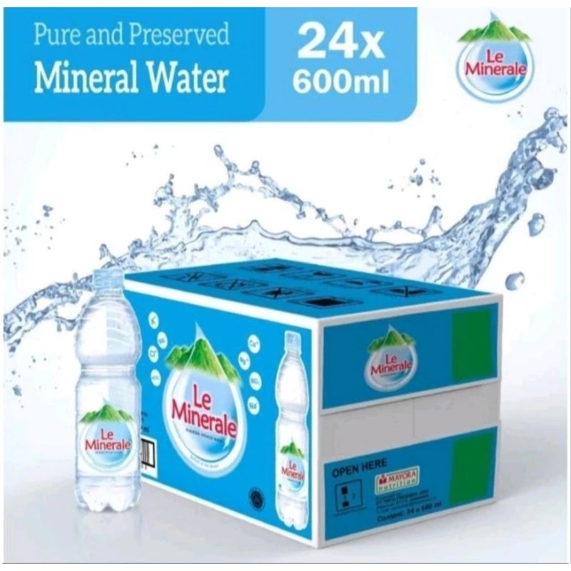 

Air Mineral Kemasan Le Minerale 600ML 1 Dus Isi 24 Botol