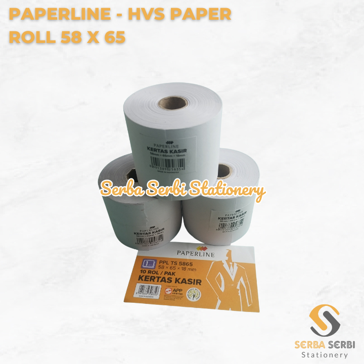 

(1 PAK ISI 10 ROL) PAPERLINE - HVS PAPER ROLL / TELSTRUK / KERTAS STRUK KASIR 58 X 65 58X65