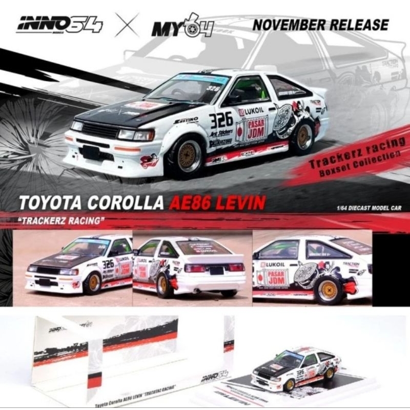 INNO64 1/64 TOYOTA COROLLA AE86 Levin "TRACKERS RACING” Malaysia Special Edition IN64-AE86-TRACKERZ