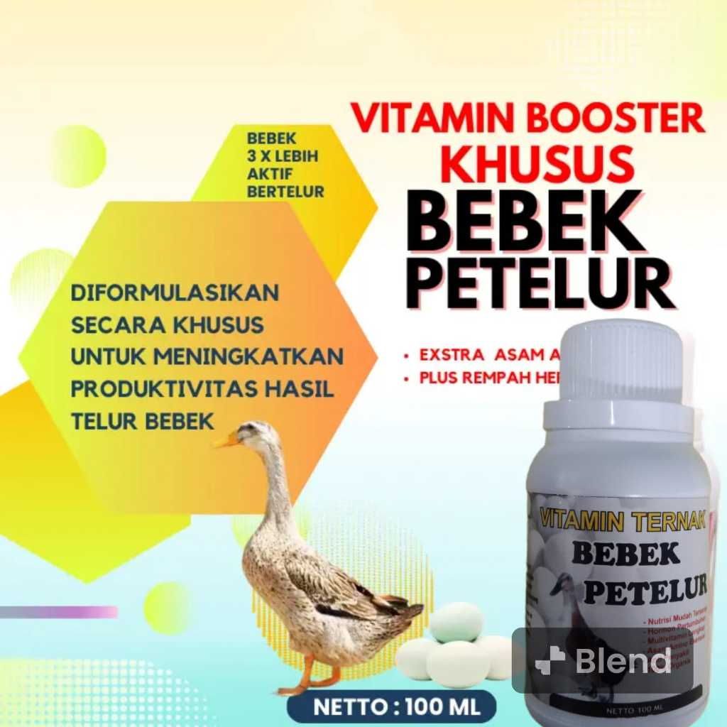 Vitamin Bebek Petelur / Booster Vitamin Bebek Petelur Bertelur Banyak /Meningkatkan telur bebek 100m