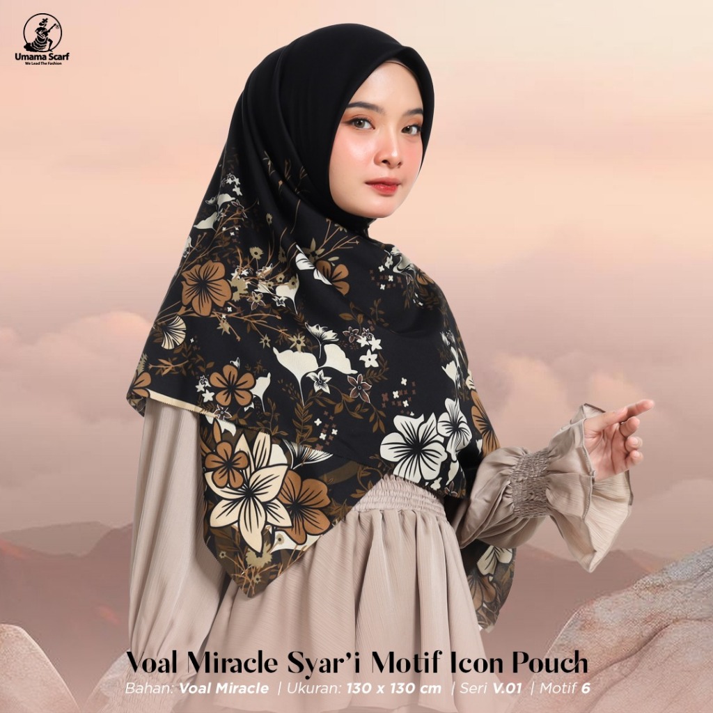 Segiempat Voal Miracle Motif Syari/Jumbo