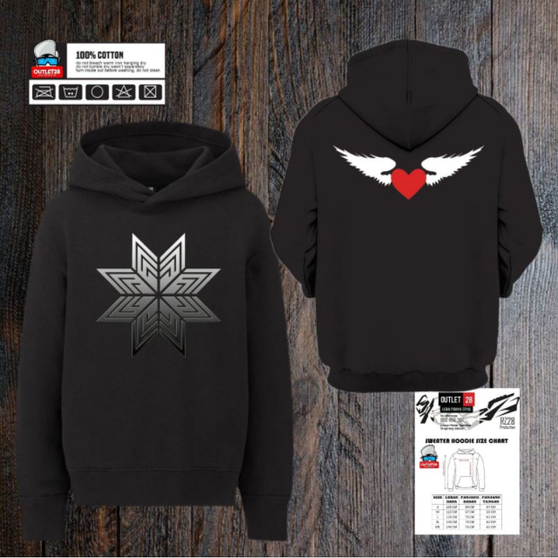 Sweater Hoodie Dewa19 Sayap CintaxLaskar Cinta Kualitas Premium Jaket Pria/Wanita Baladewa