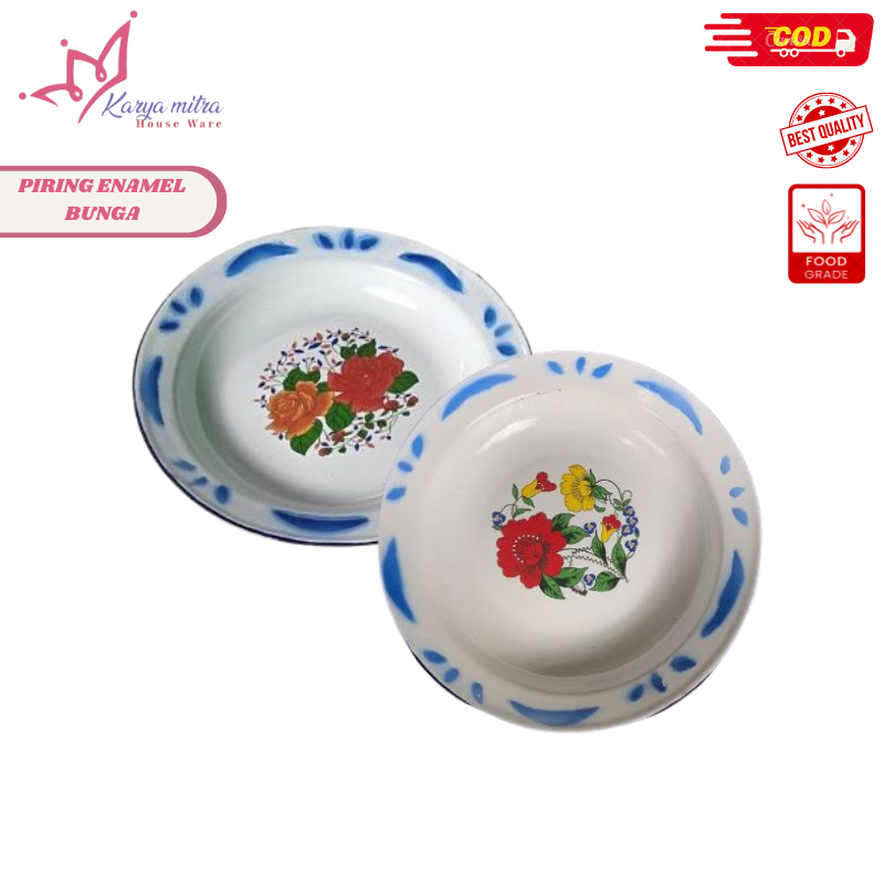 Paket Piring Enamel Jadul Set 2 Lusin/Paket Piring 2 Lusin