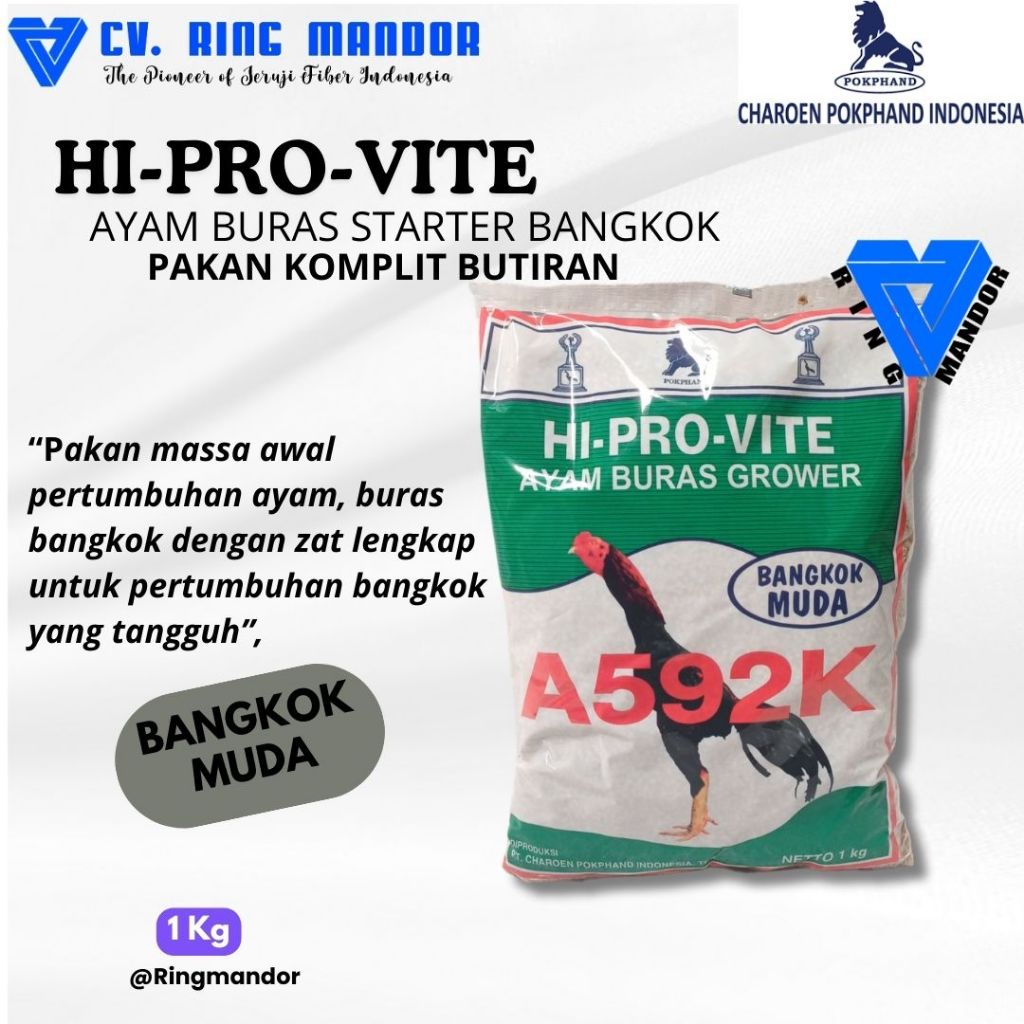 voer ayam Pur Ayam Bangkok A592K Hi Pro Vite  pakan voer ayam