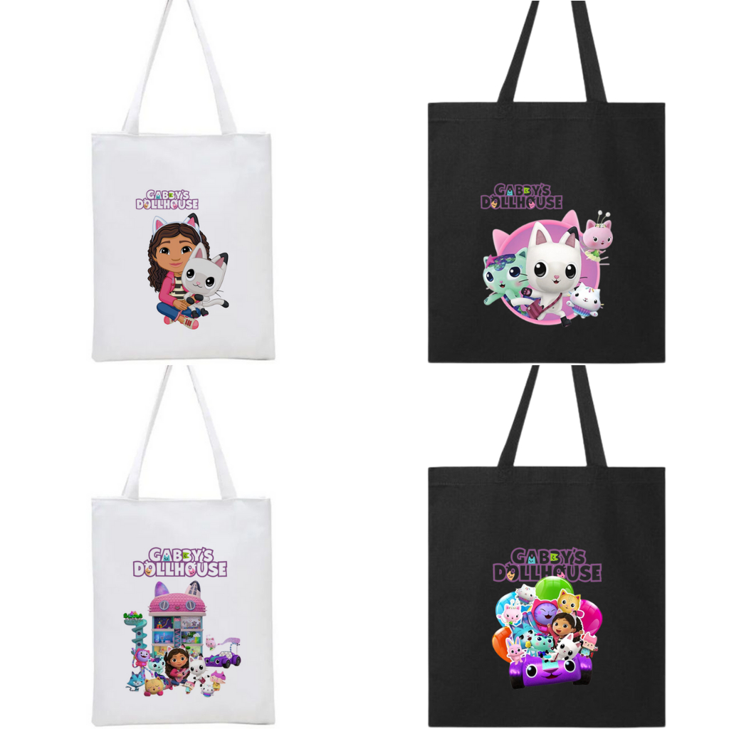 

Totebag Tote Bag Gabby's \Goodiebag Souvenir Ulang Tahun Ultah Tas Kanvas Bingkisan Snack Goodie bag
