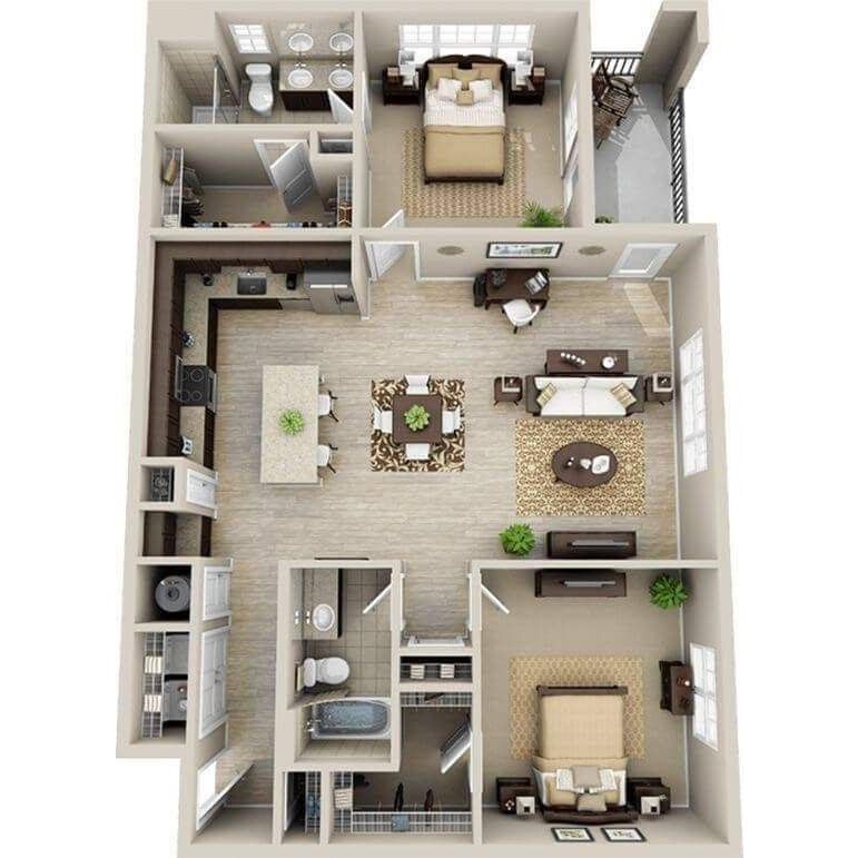 Desain denah rumah 1 lantai dengan model klasik modern