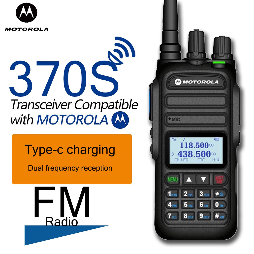 Walkie Talkie Motorola HX370s 370S Radio HT Cocok untuk Outdoor & Industri Baterai Tahan Lama