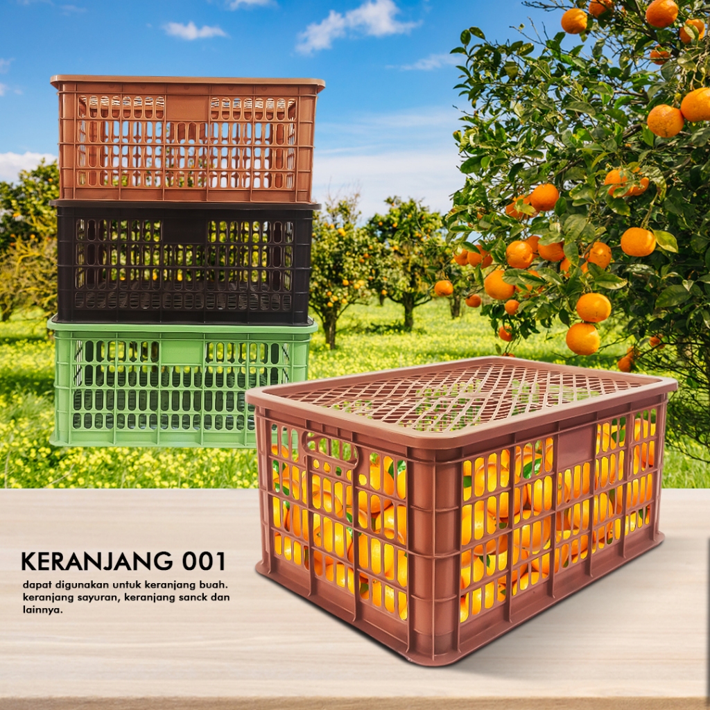 MPW Keranjang Industri + Tutup / Keranjang 001 / Keranjang Buah / Serbaguna / Bahan Plastik