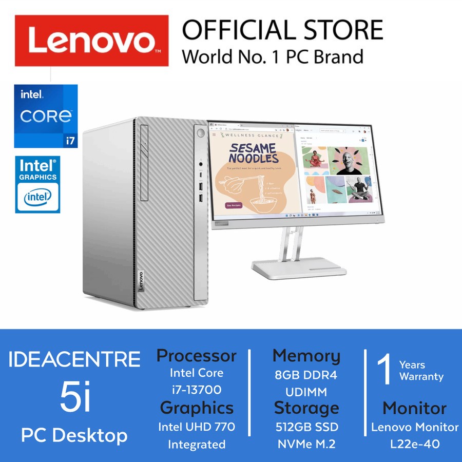 PC Desktop Lenovo IdeaCentre 5i 46ID | i7-13700 8GB 512GB DOS DVDRW IC5