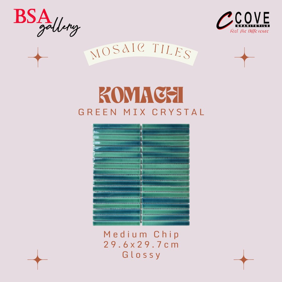 MOZAIK TILE HIJAU KITKAT DINDING WC DAPUR / KERAMIK MOSAIC GREEN