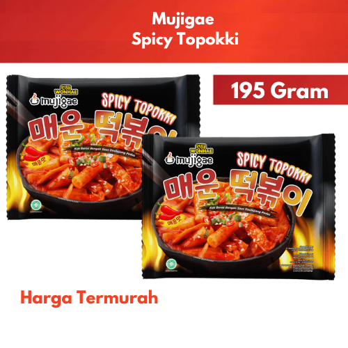 

Mujigae Hitam Spicy Topokki 195 Gram Topoki Instan Halal