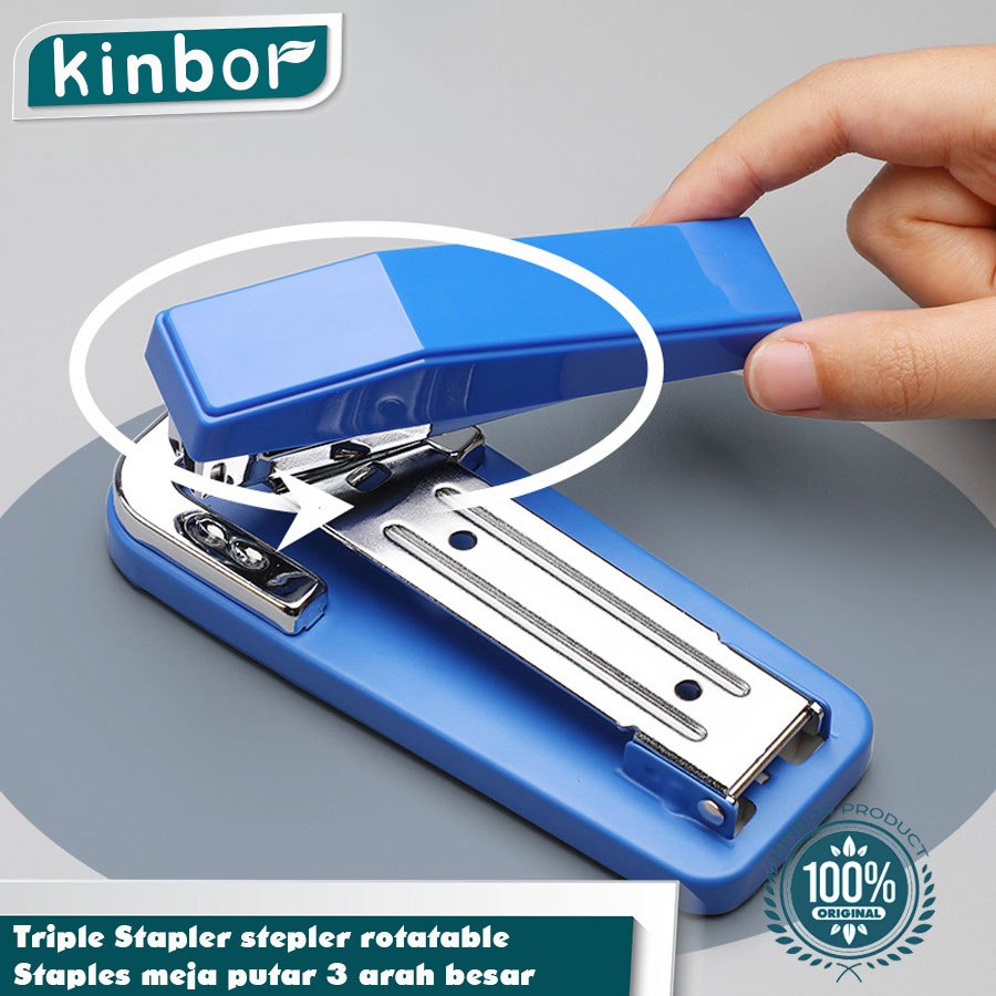 

Triple Stapler stepler rotatable/ Staples meja putar 3 arah besar/ Staples kantor