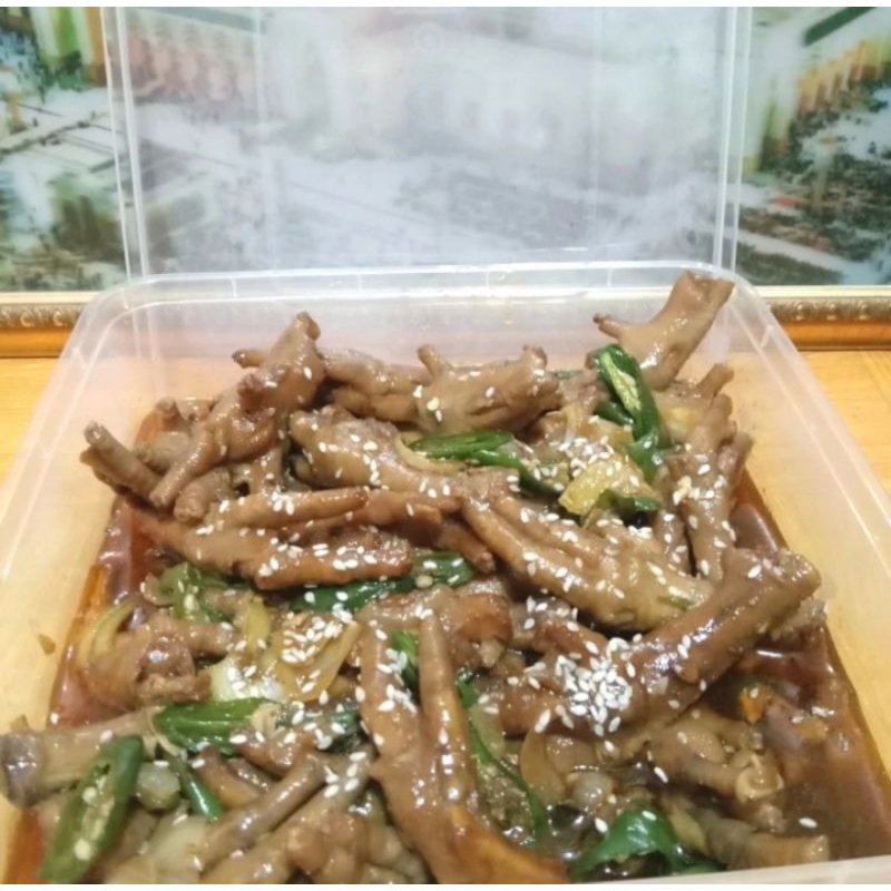 

ceker ayam teriyaki cabe ijo masakan matang siap saji