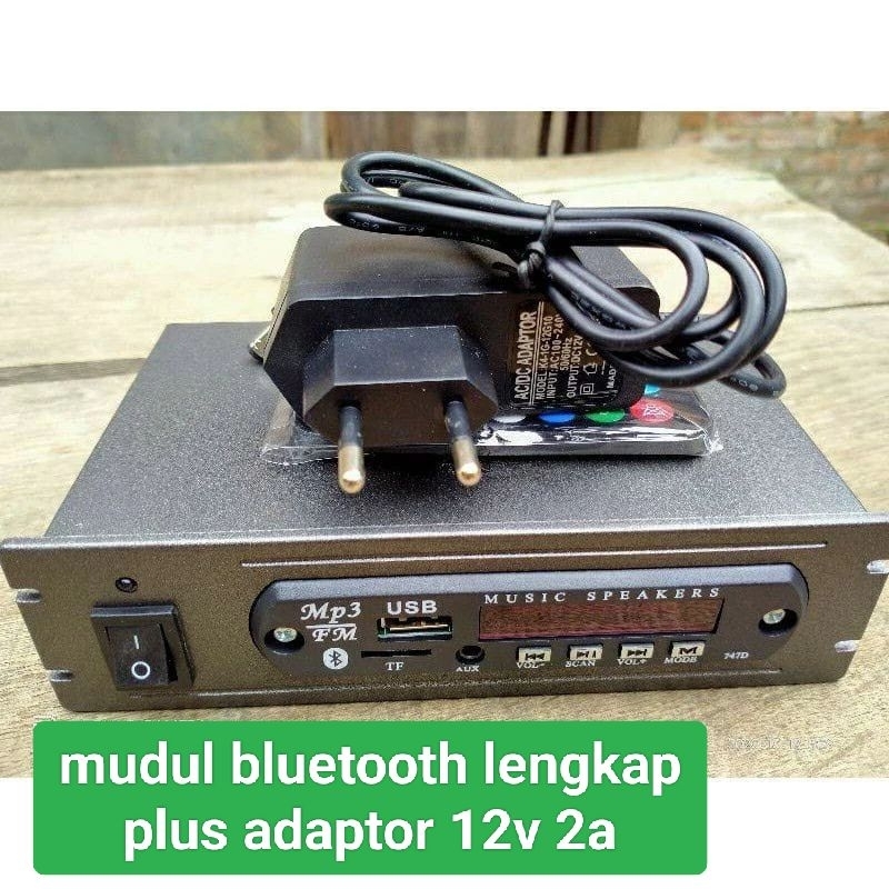 rakitan modul mp3 bluetooth lengkap siap pakai dengan adaptor 12v 2a