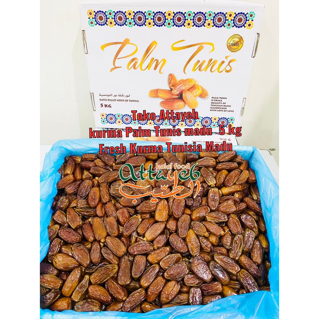 

Kurma Tunisia Madu Palm Tunis 5Kg Premium Promil BPOM Asli Penuh Nutrisi Barari King Algerian Palmfrutt BAM Madul Palm tunis Panen Baru 2026