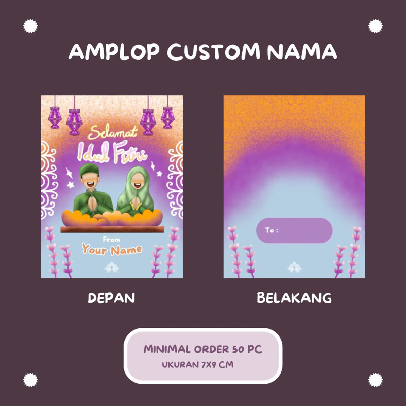 

AMPLOP THR LEBARAN ANGPAO ANGPAU ANAK CUSTOM NAMA LUCU MURAH