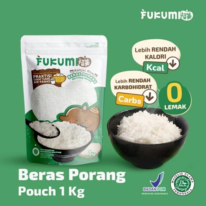 FUKUMI BERAS PORANG 100% ORIGINAL 1kg | BERAS SHIRATAKI 1kg