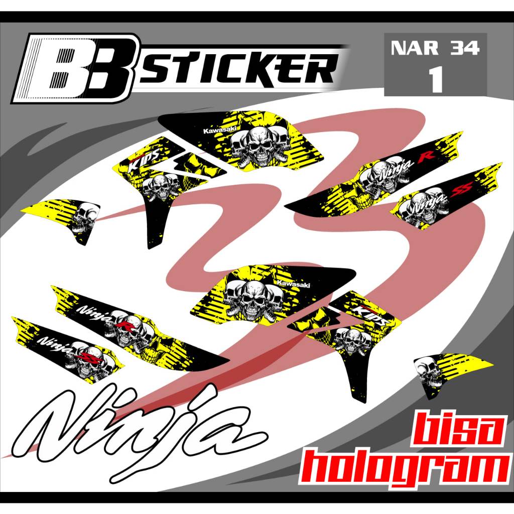 STRIPING PREMIUM Kawasaki Ninja R Ninja SS BISA HOLOGRAM List Sticker Variasi Nar 34