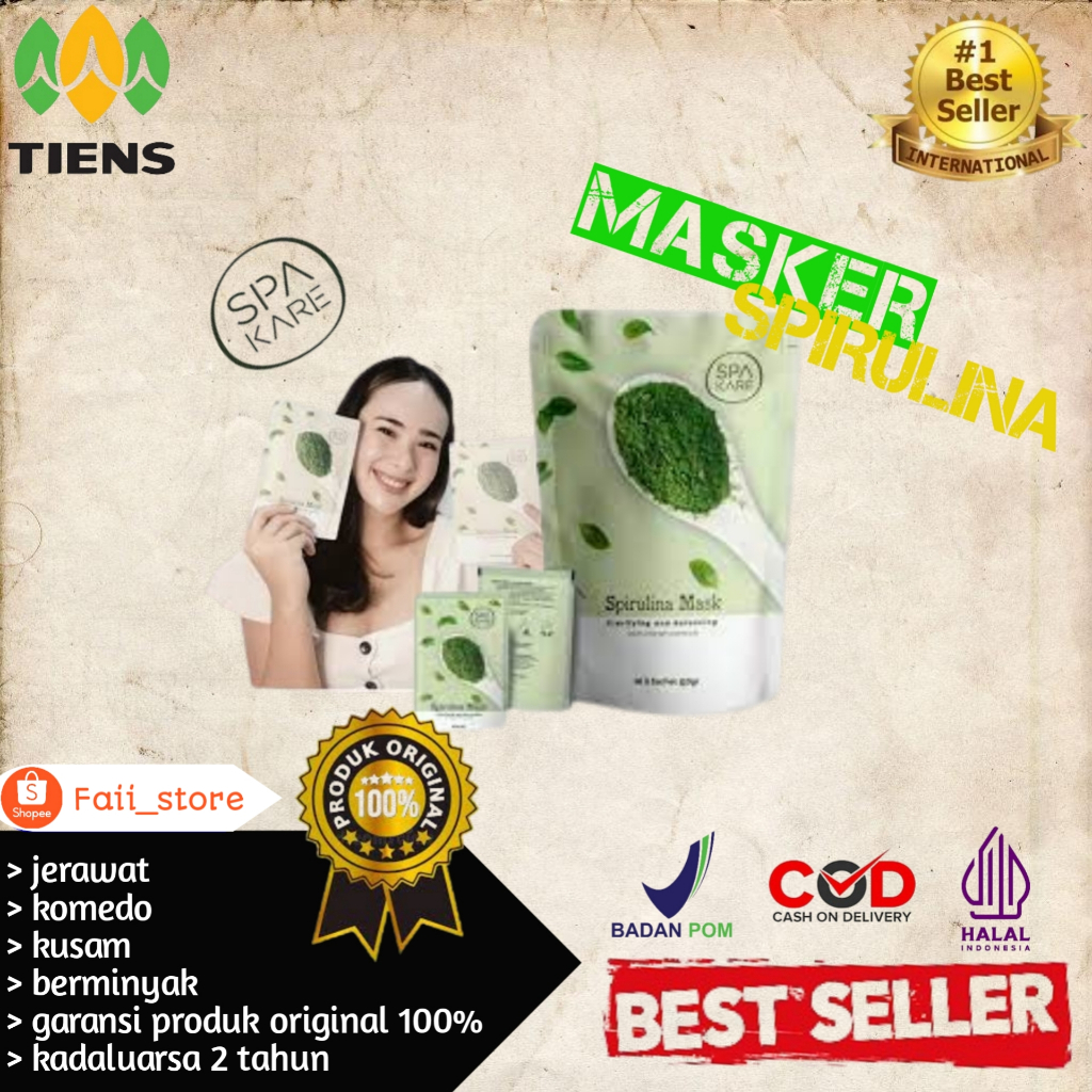 Spakare Spirulina Mask / Masker Spirulina Spakare Tiens