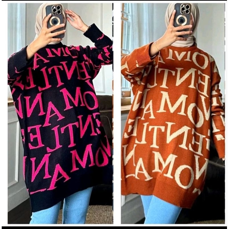 Atasan rajut wanita jumbo bigsize/blus rajut jumbo