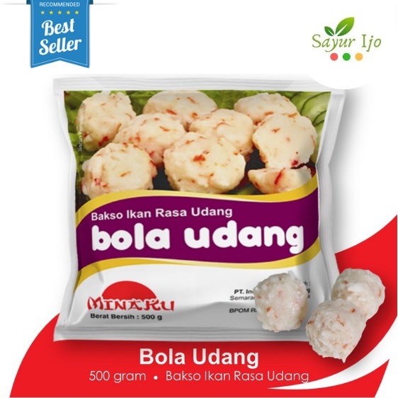 

MINAKU Bola Udang 500 Gram / Pack Fresh Frozen Seafood Bakso Ikan Baso Olahan