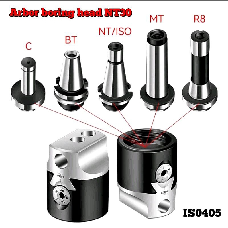 Arbor boring head  nt30- 1/2x18 UNF arbor kepa boring head untuk kepala 50mm 75mm