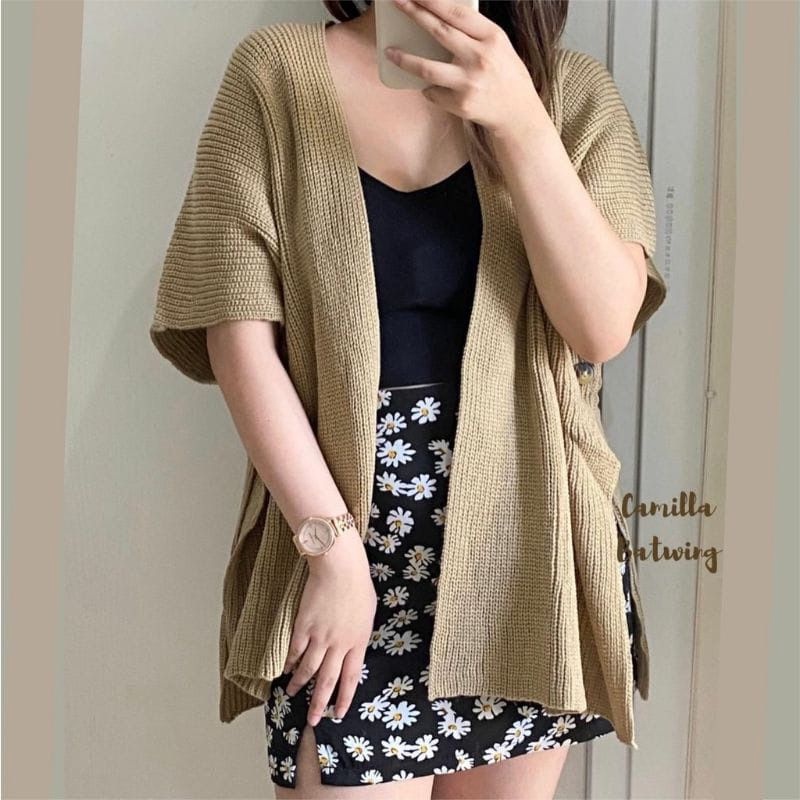 Original Cardigan Rajut Wanita Oversize Camilla Batwing Style Korea