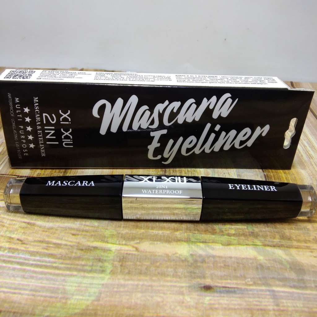 Murah Maskara Dan Eyeliner 1pcs 2 Kegunaan/XI XIU 2in1 Mascara Eyeliner/Waterproof Mascara Eyeliner/