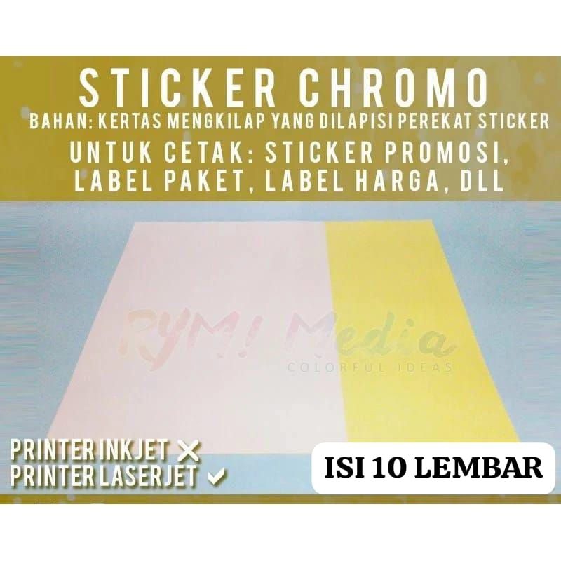 

Sticker Chromo A4 isi 10 Lembar / Kertas Stiker Glossy Mengkilap A4